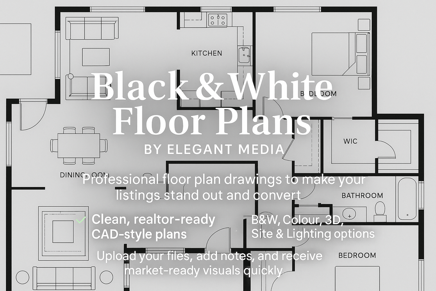 Black & White Floor Plans marketing image by Elegant Media