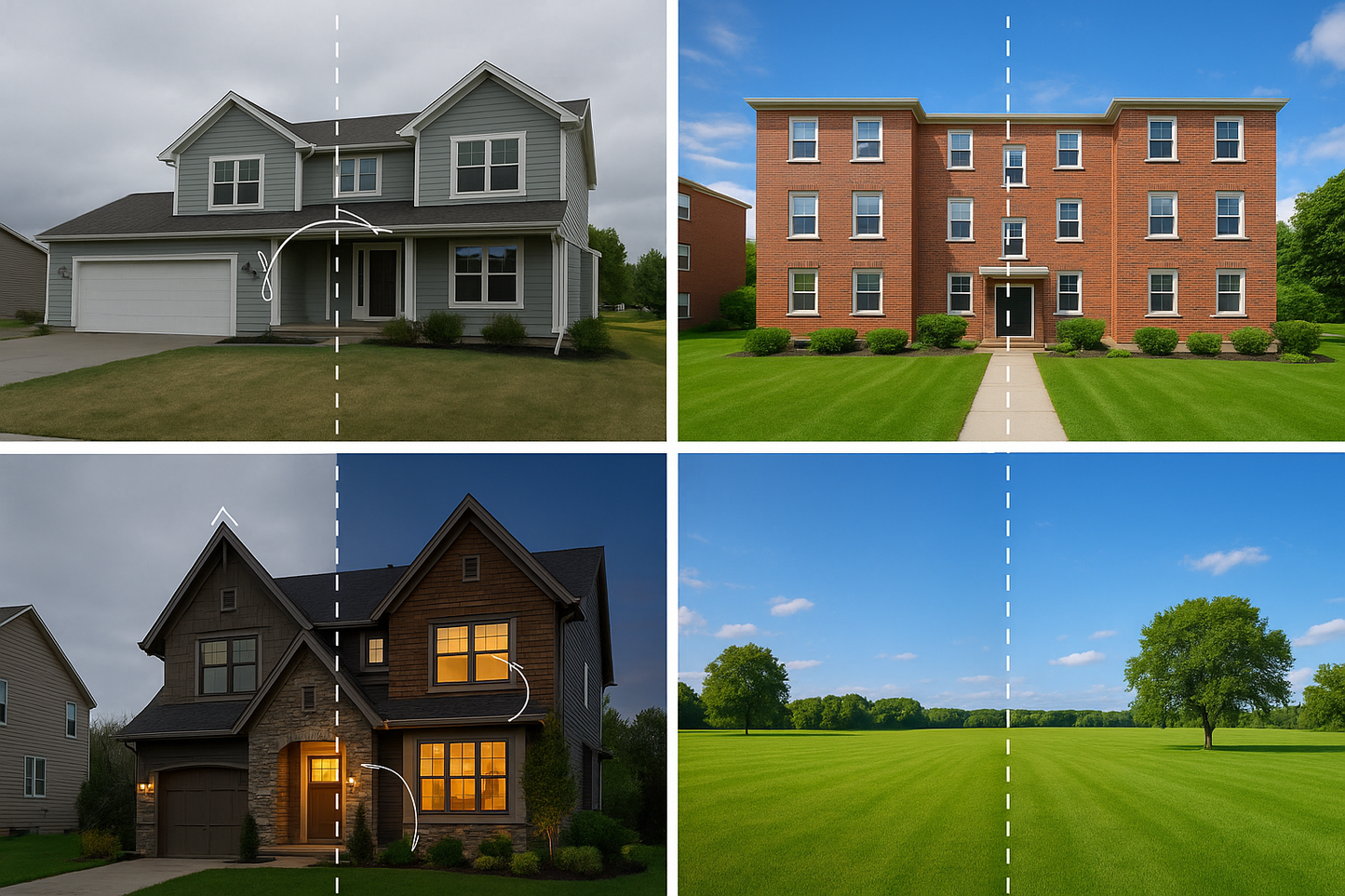 Portrait editing of real estate properties and houses