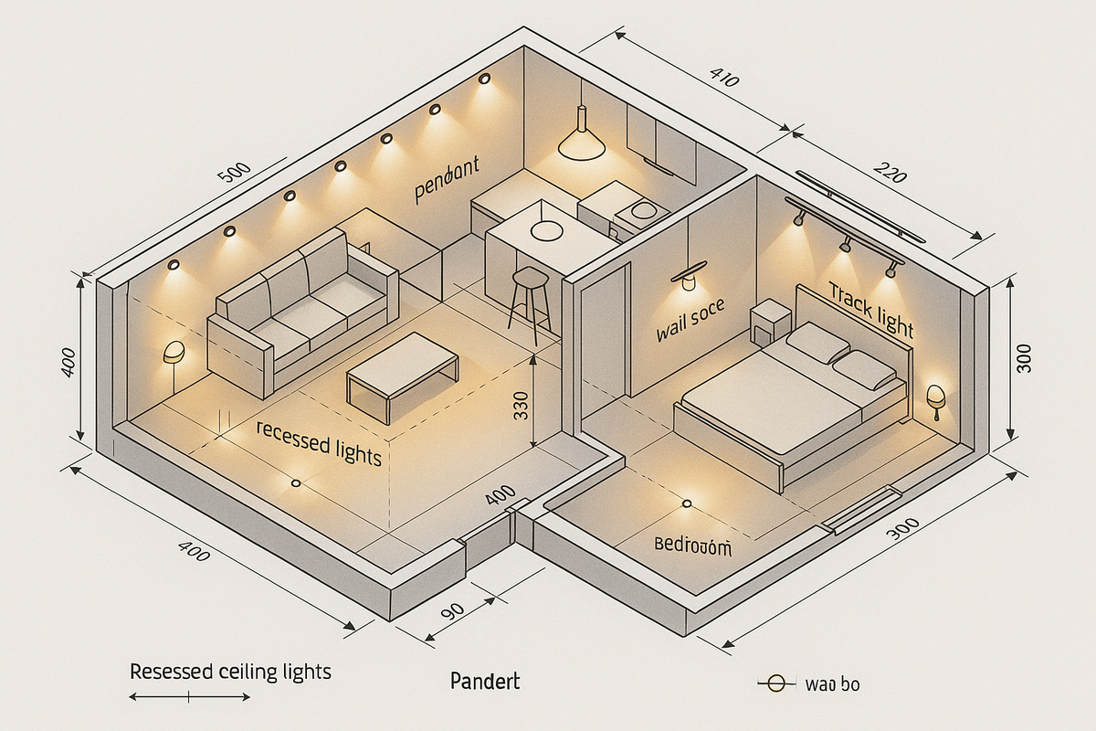 Real estate 3D lighting plans
