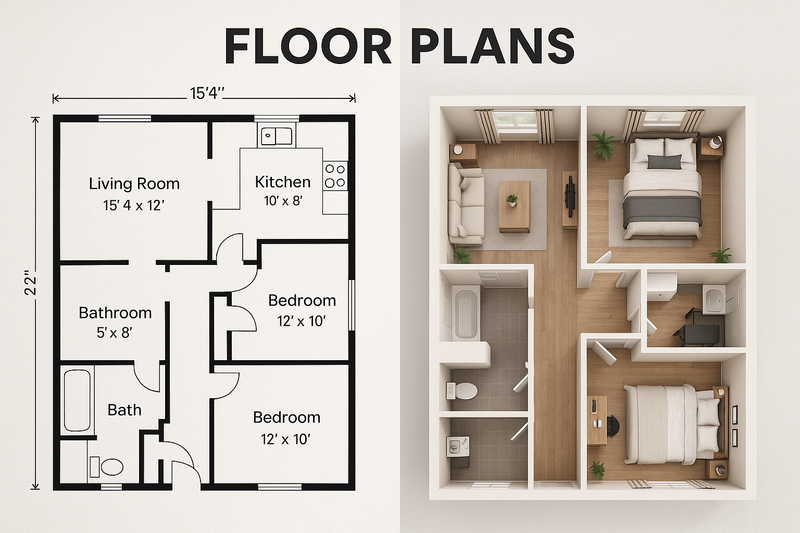 2D 3D Floor Plan Comparison | Which Converts Better?