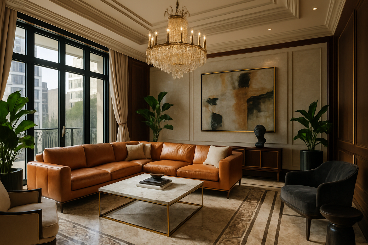 Make it look like a 5star luxury apartment living room